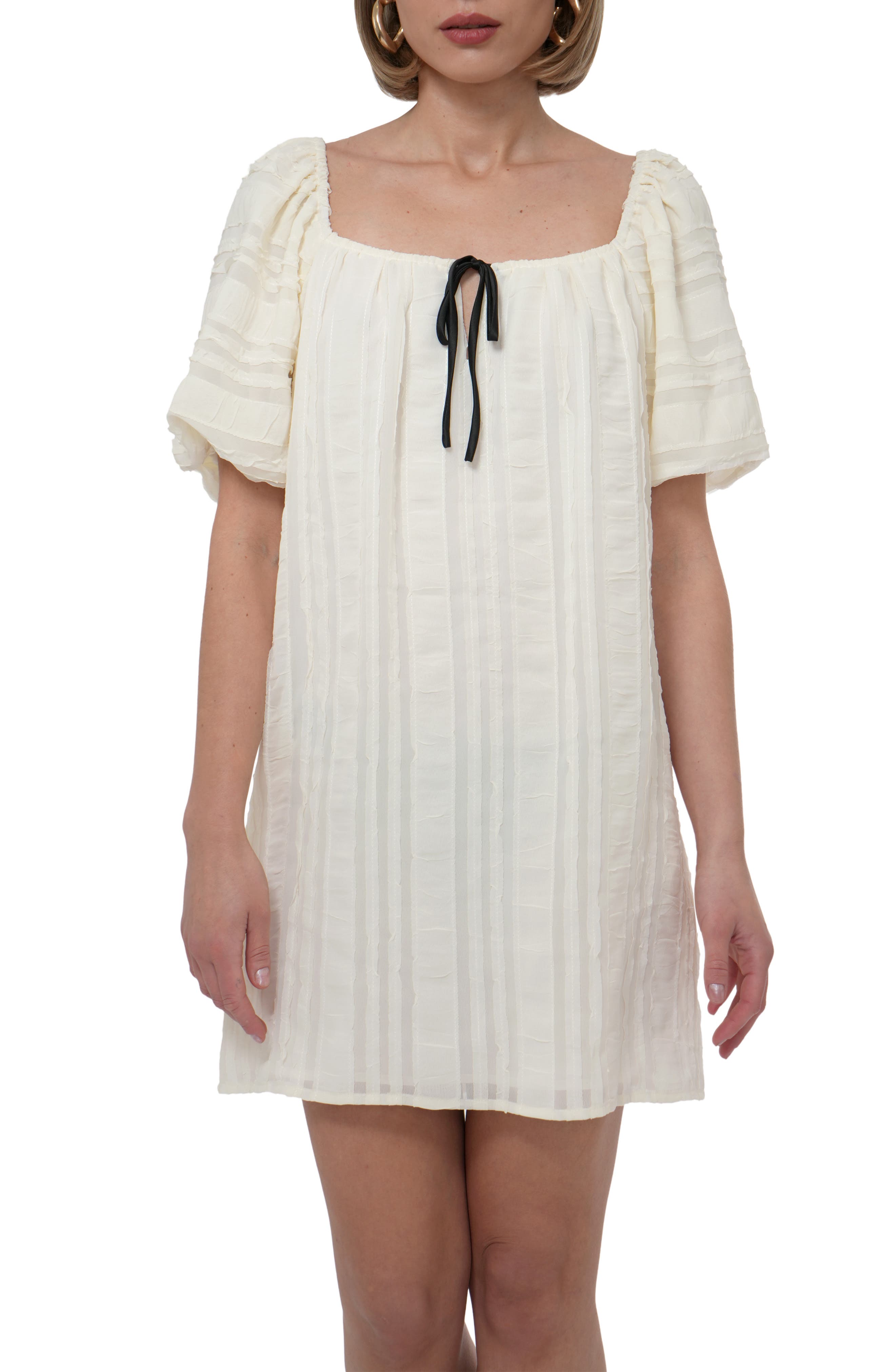 Adelyn Rae Puff Sleeve Shift Minidress (Women) | Nordstromrack