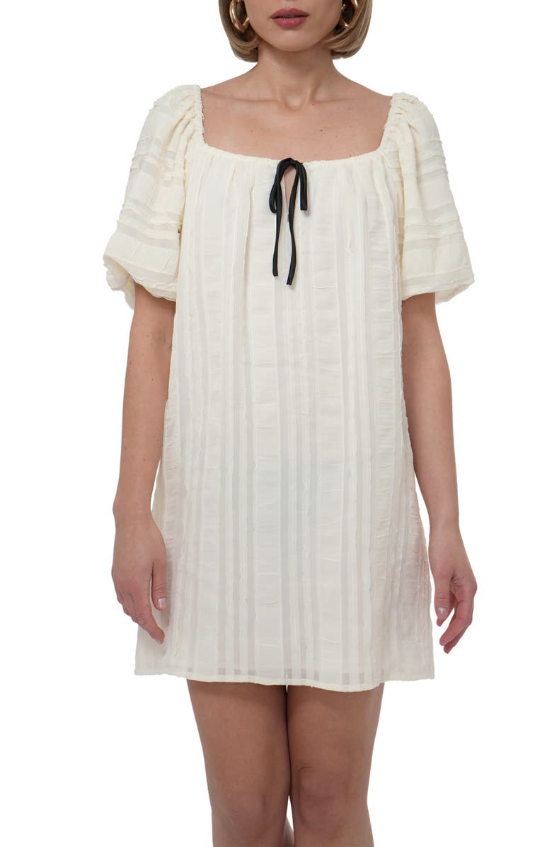 Adelyn Rae Puff Sleeve Shift Minidress, Alternate, color, Cream