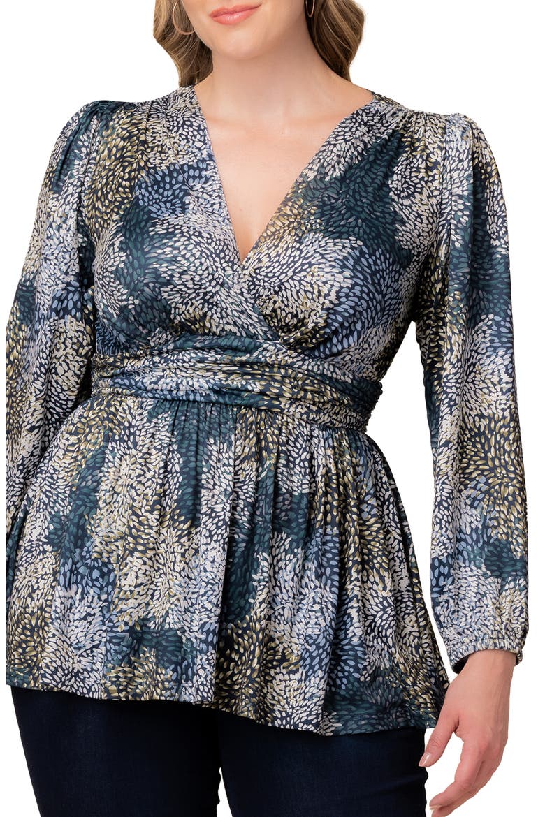 Leah Gathered Top, Alternate, color, BLUE MULTI
