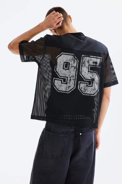 Loose Fit Printed Mesh T-shirt