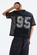 H&M Loose Fit Printed Mesh T-shirt