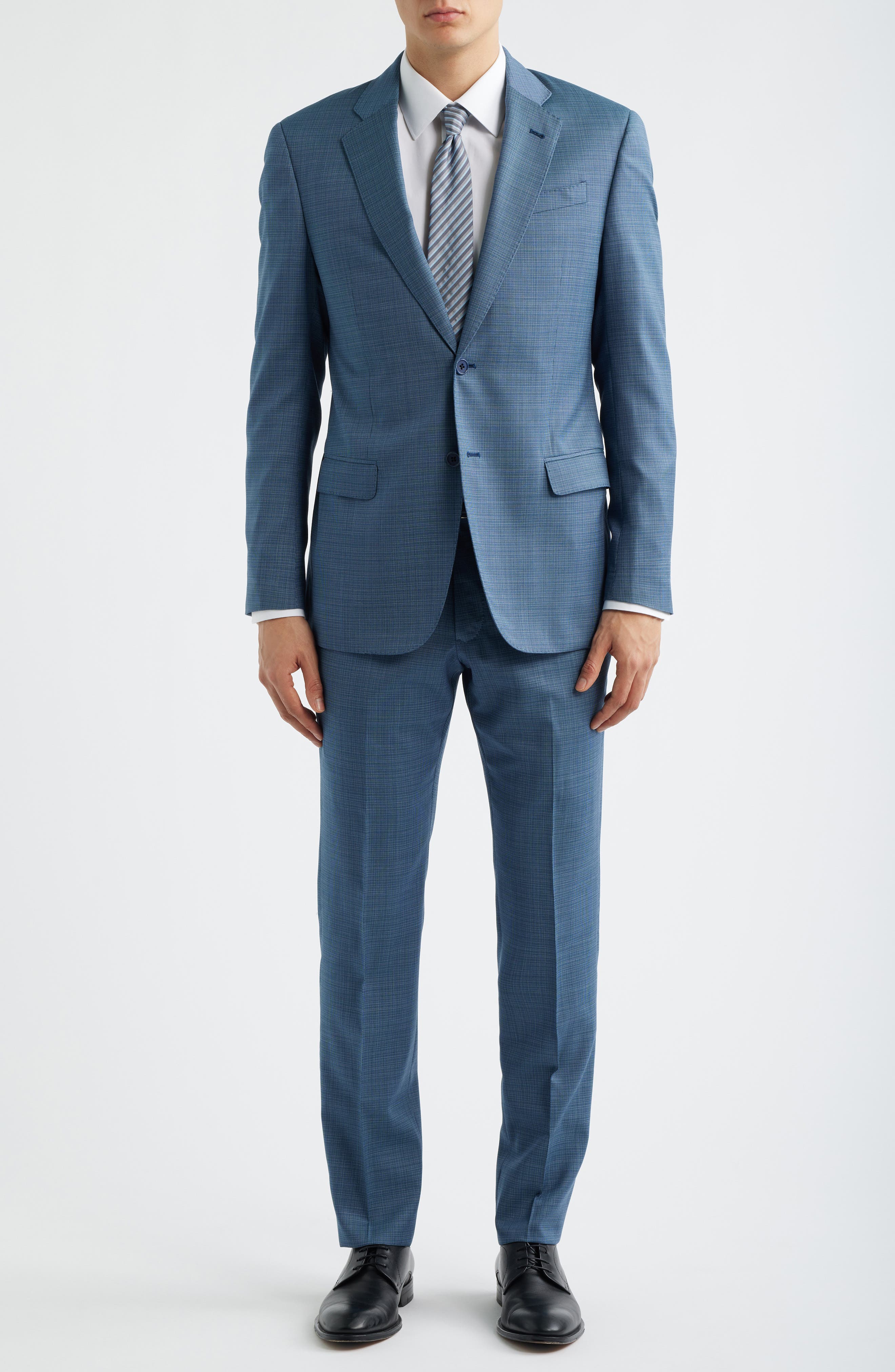 Emporio Armani Light Grey Plaid Virgin Wool Suit | Nordstrom