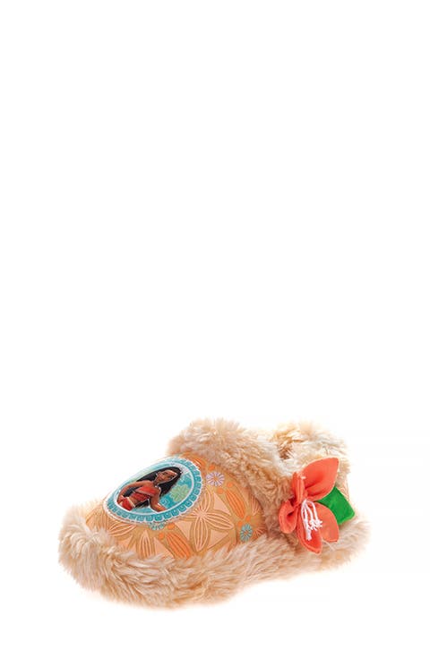 Kids' Moana Aline Faux Shearling Graphic Slipper (Walker & Toddler)