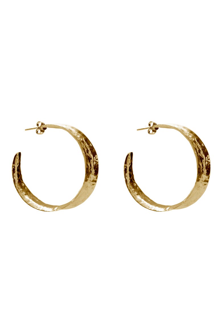Hammered Hoop Earrings, Main, color, GOLD
