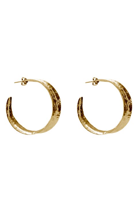 Hammered Hoop Earrings