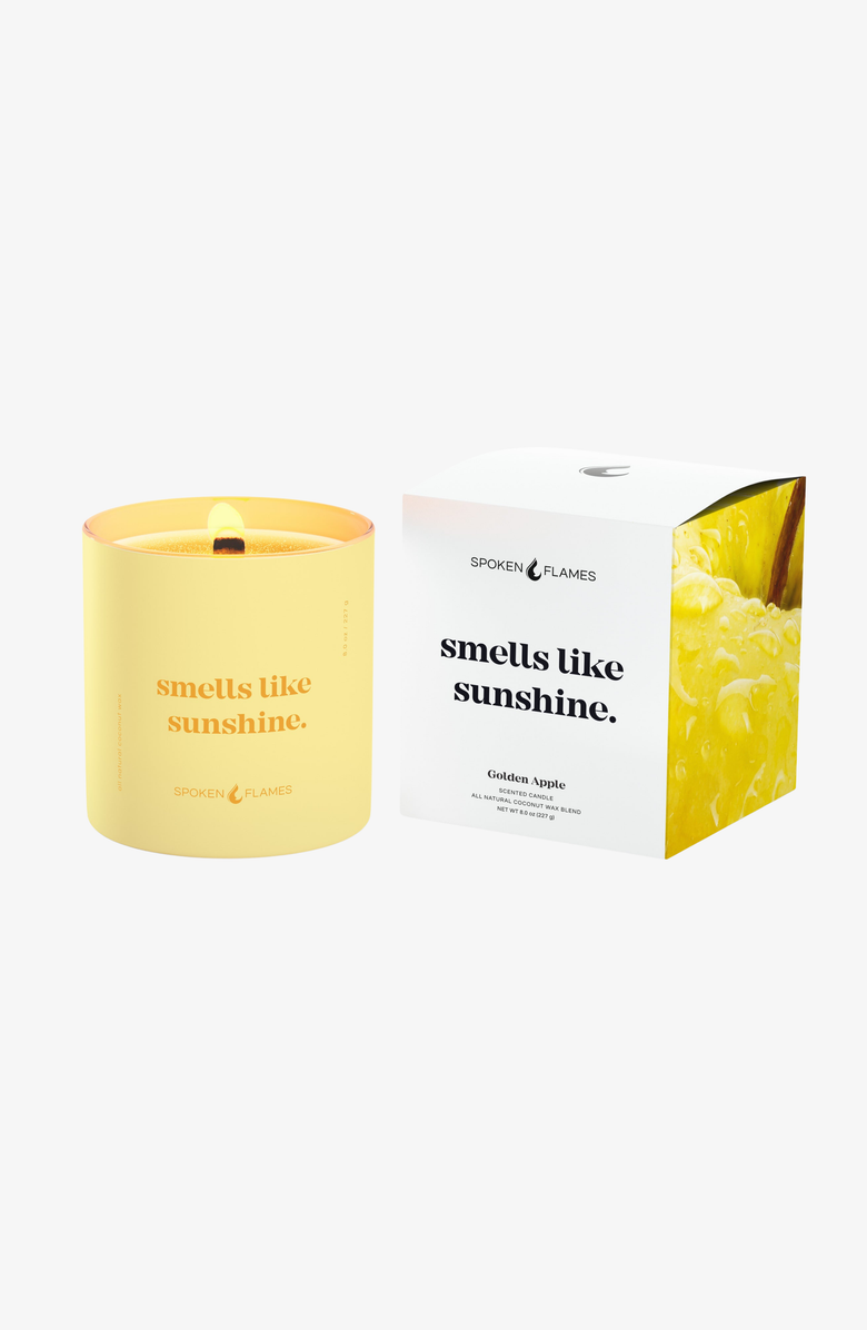 Spoken Flames Smells Like Sunshine Candle, Alternate, color, Pale Yellow