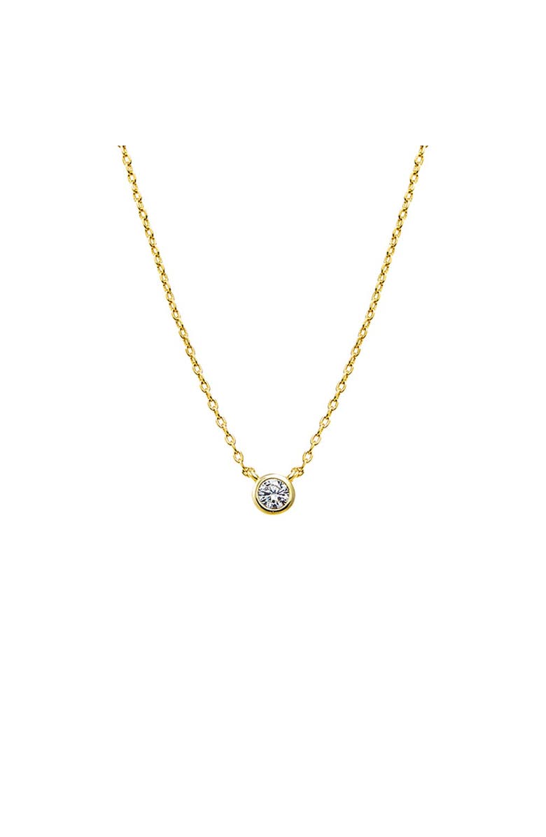 BY ADINA EDEN Mini CZ Bezel Pendant Necklace, Main, color, Gold
