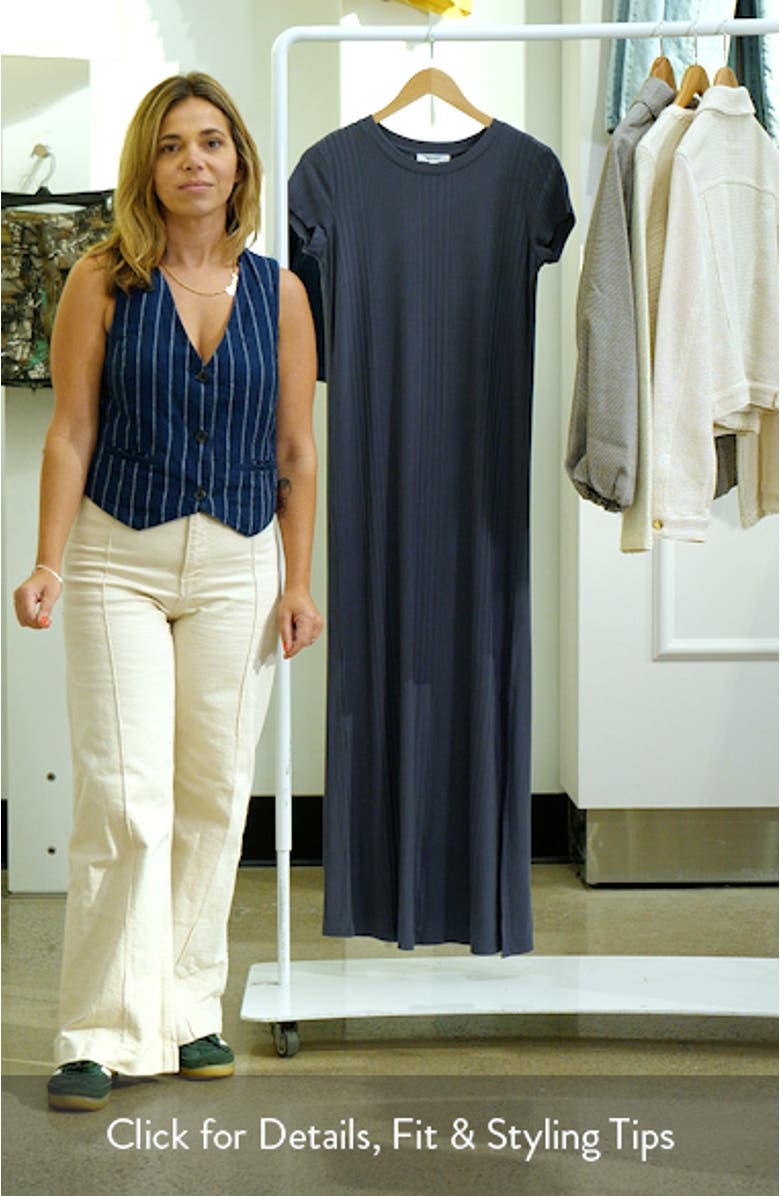 Salma Short Sleeve Rib Midi Dress, sales video thumbnail