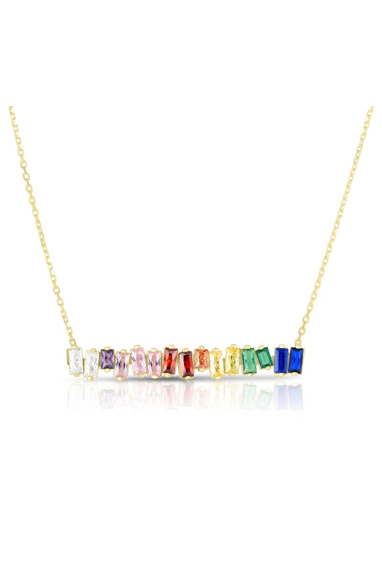 Rainbow Bar Pendant Necklace, Main, color, GOLD