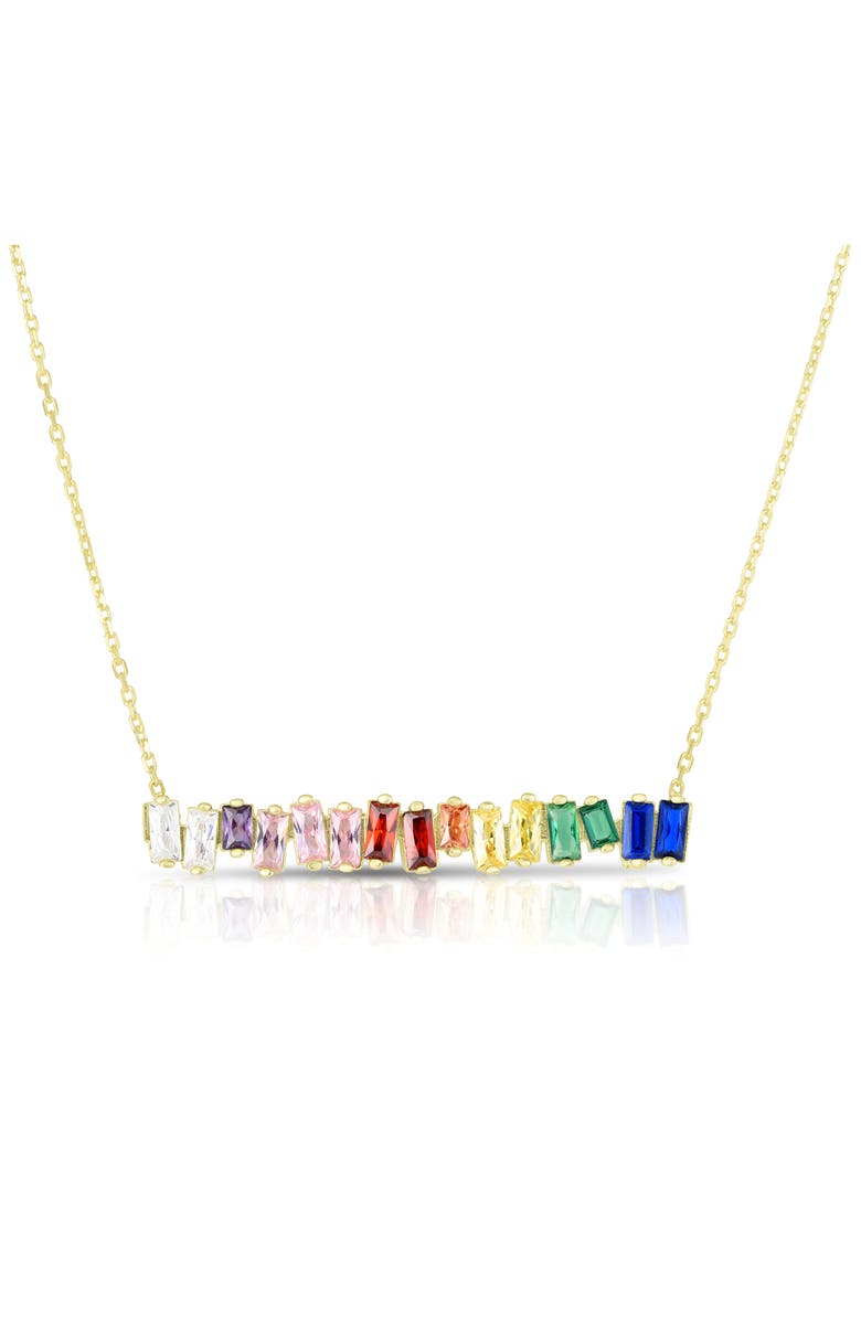 SPHERA MILANO Rainbow Bar Pendant Necklace, Main, color, Gold