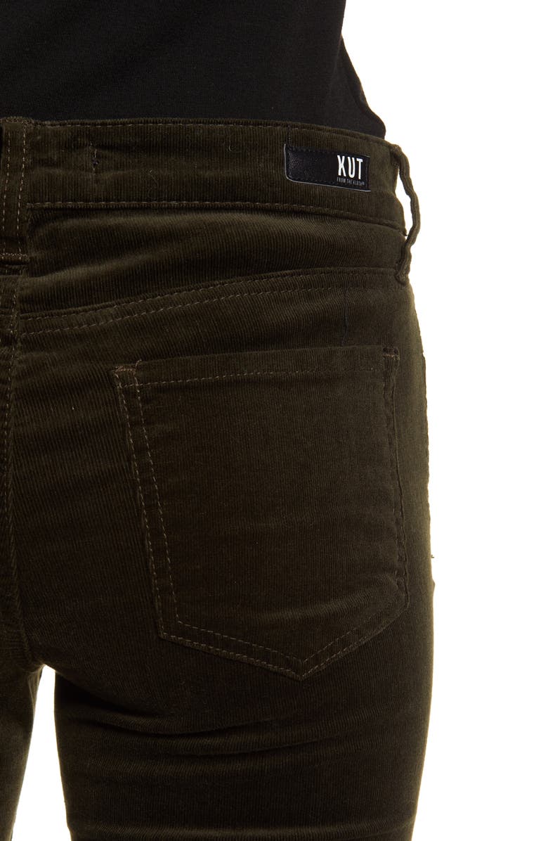 KUT from the Kloth Diana Stretch Corduroy Skinny Pants, Alternate, color, Army Olive