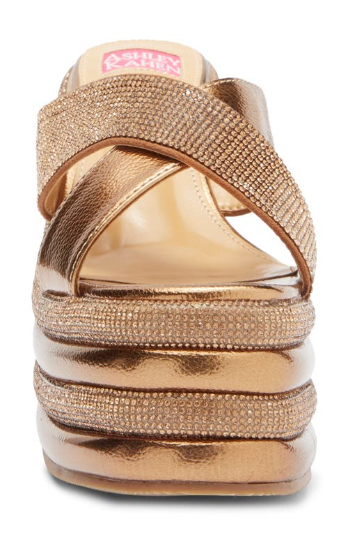 Ashley Kahen Carnival Wedge Sandal In Bronze Multi