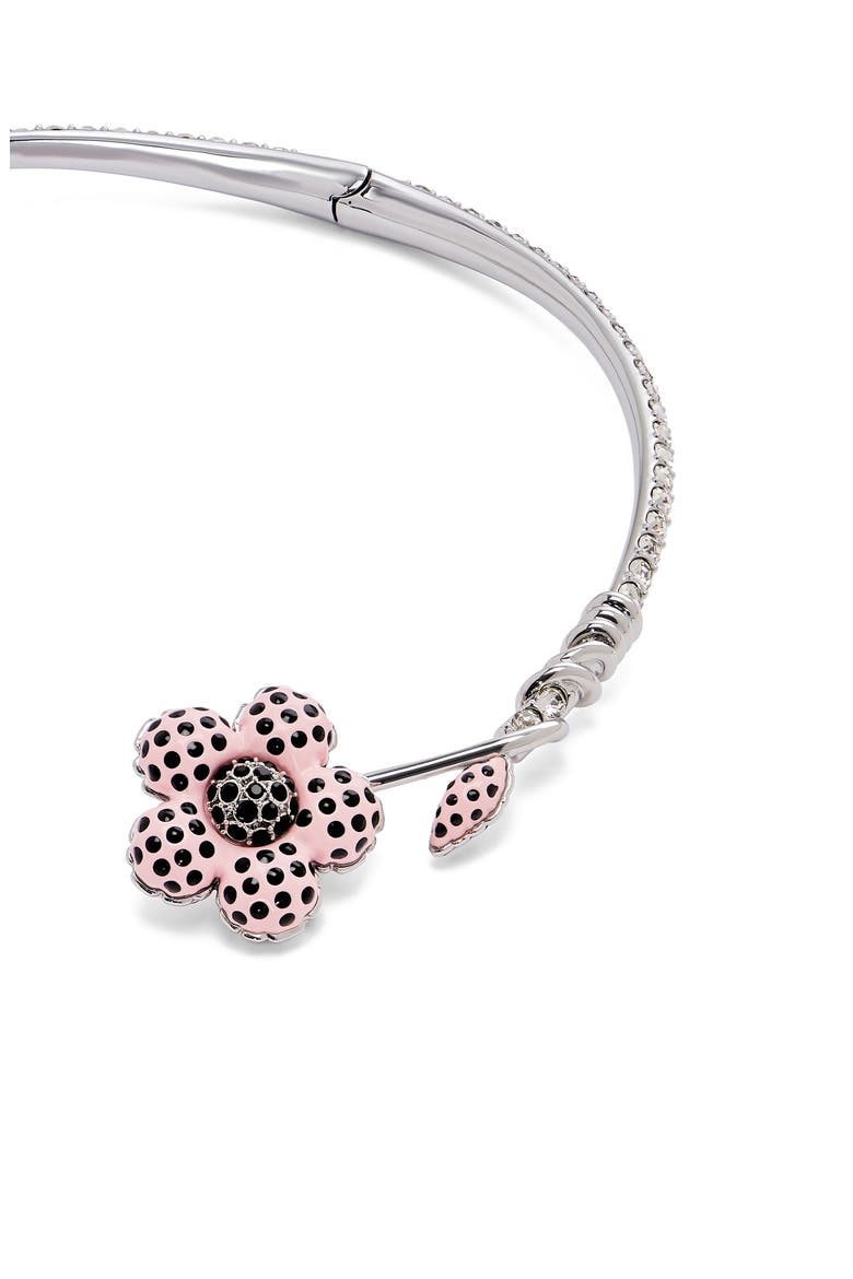 Dots Daisy Collar Necklace, Alternate, color, SILVER/ PEACH
