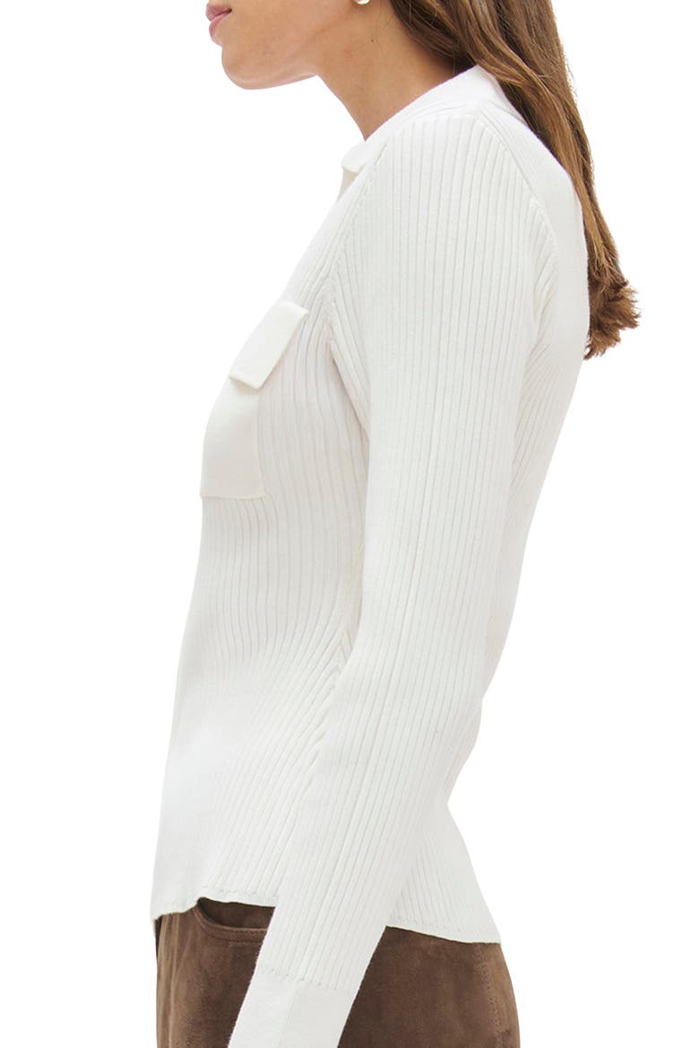 Dahlia Rib Knit Shirt, Alternate, color, IVORY