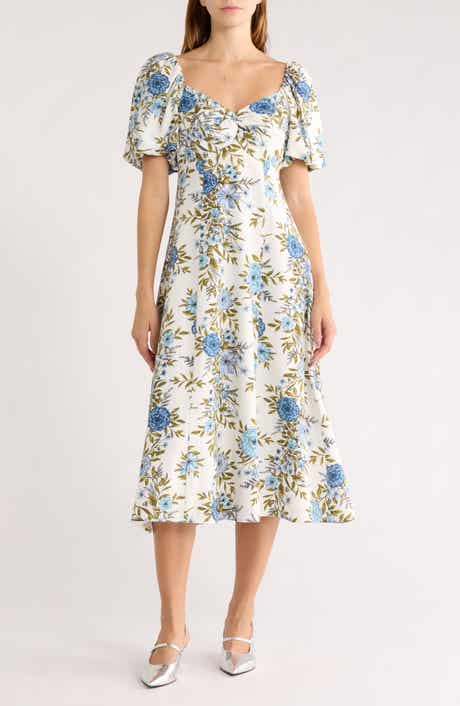 Avec Les Filles Twist Bodice Midi Dress