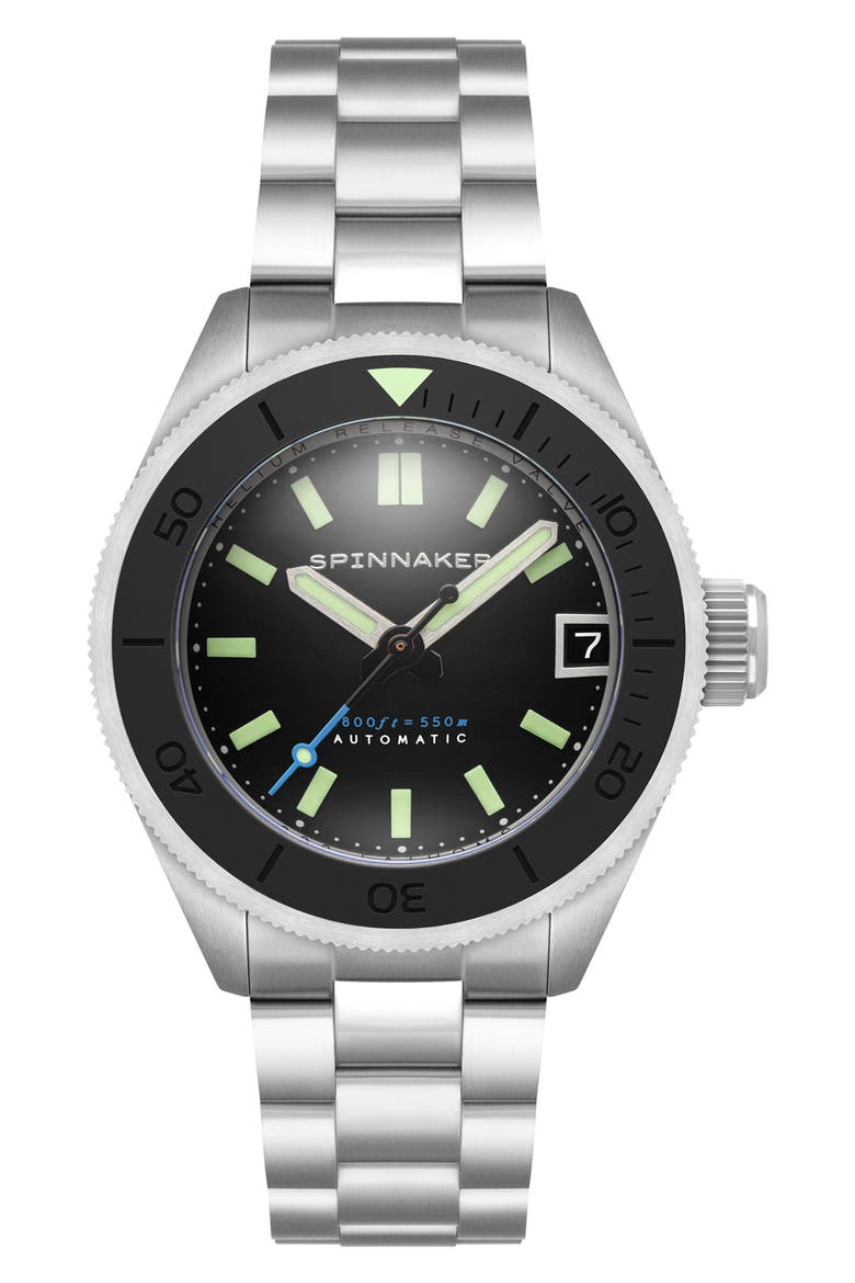 Piccard Automatic Bracelet Watch, 45mm, Main, color, BLACK