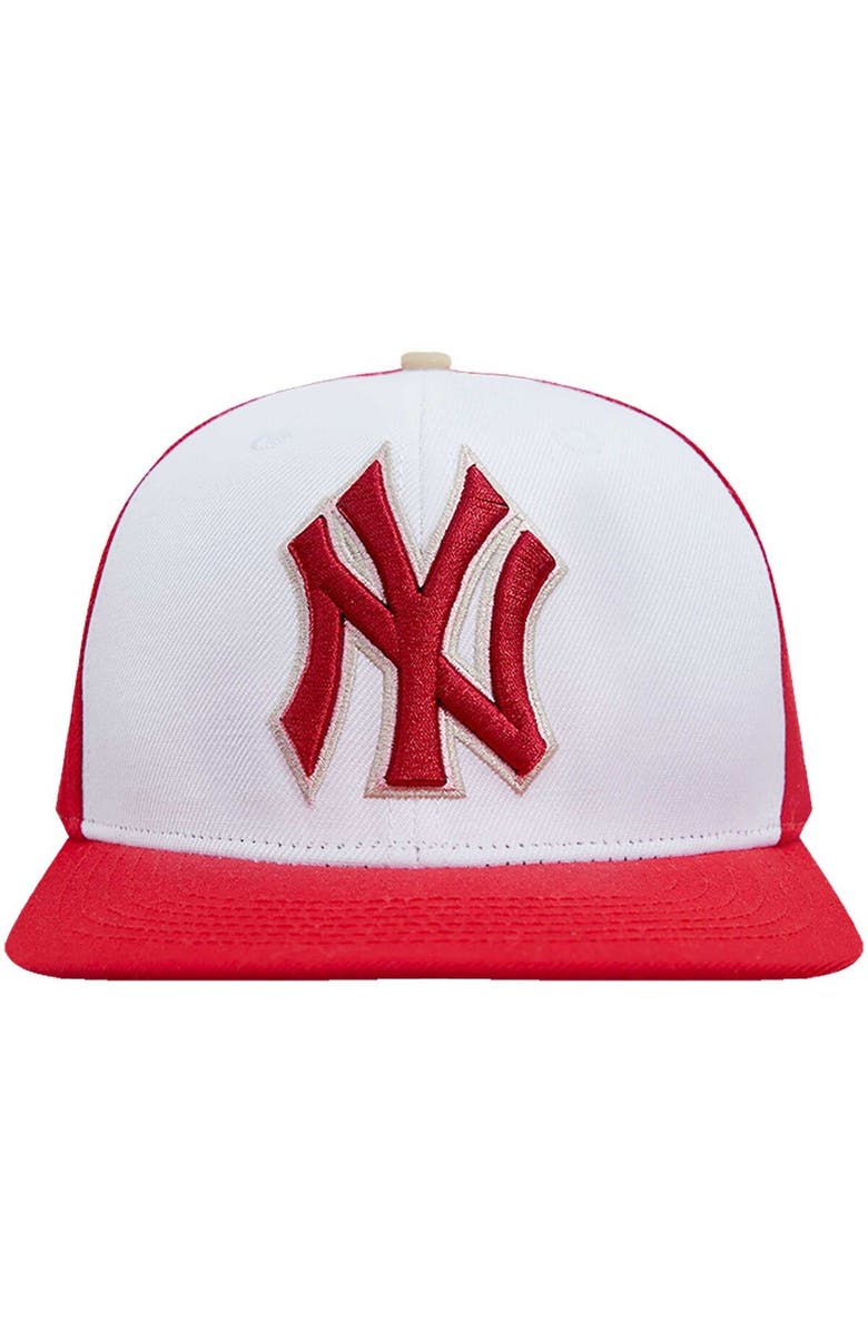 PRO STANDARD Men's Pro Standard White/Red New York Yankees Strawberry Ice Cream Drip Snapback Hat, Alternate, color,
