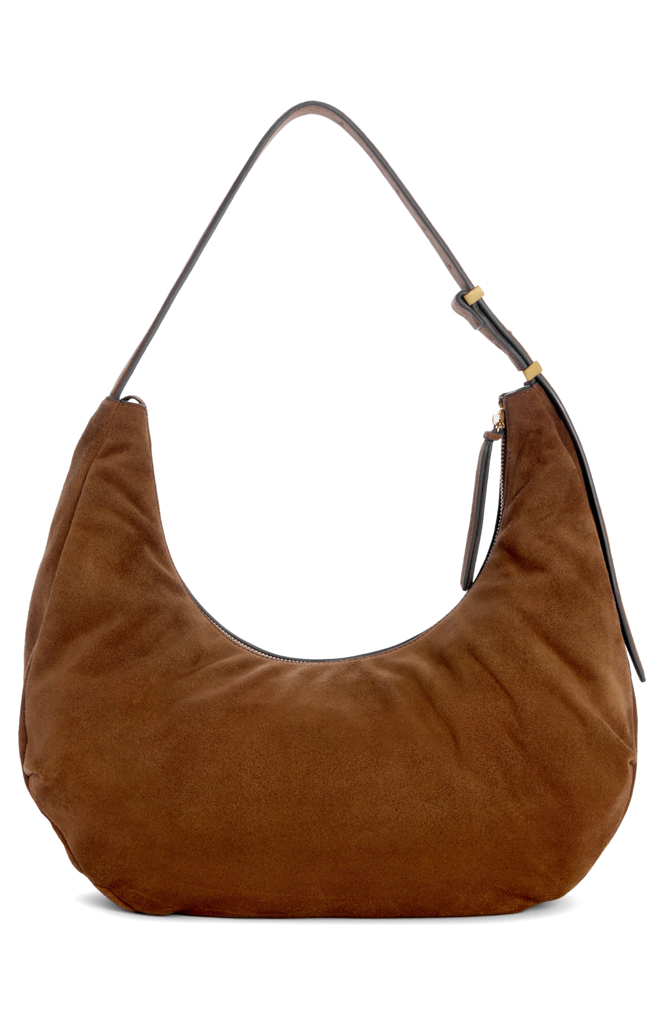 rag & bone Large Hudson Suede Hobo Bag, Alternate, color, Brown