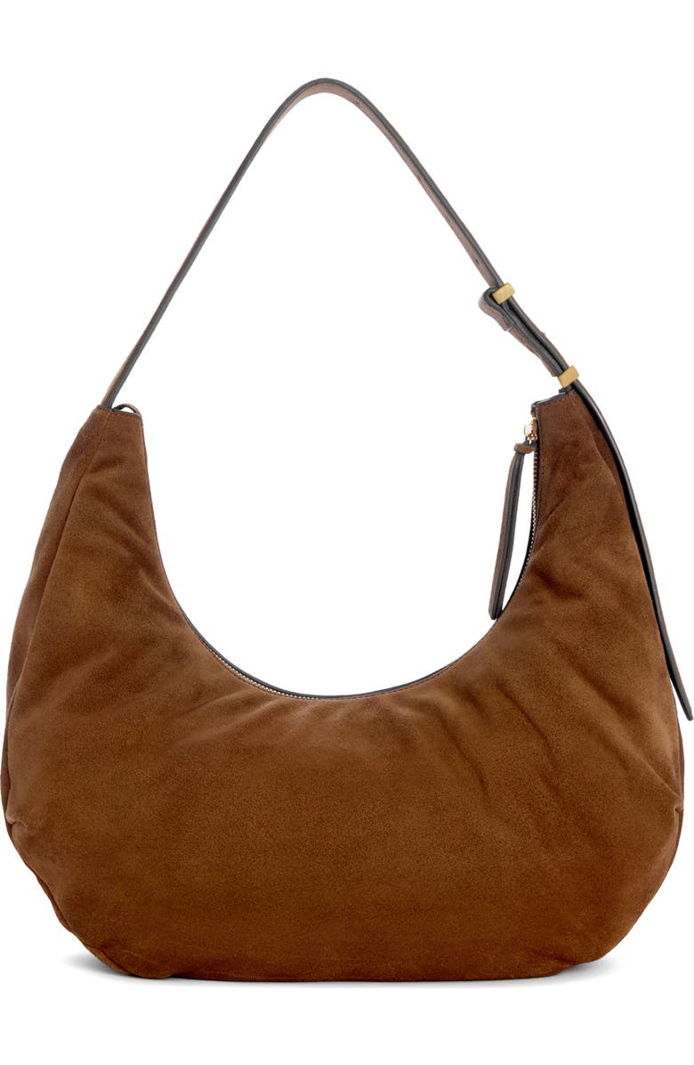 rag & bone Large Hudson Suede Hobo Bag, Alternate, color, Brown