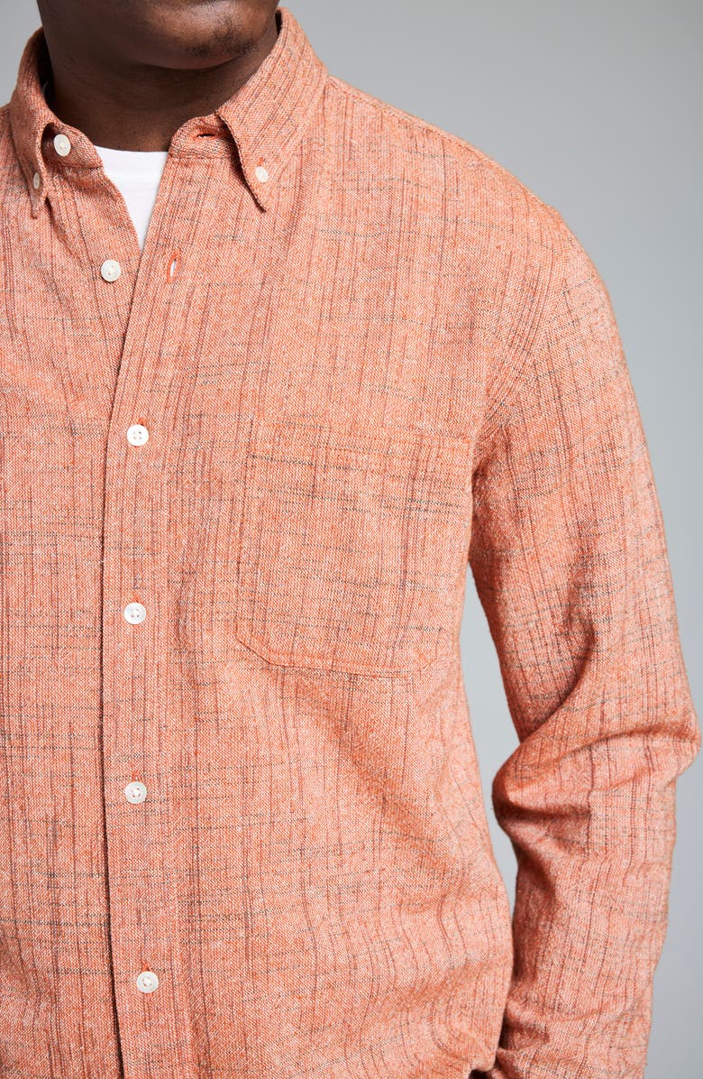 Billy Reid Slub Weave Tuscumbria Button-Down Shirt, Alternate, color, Desert Sun Multi