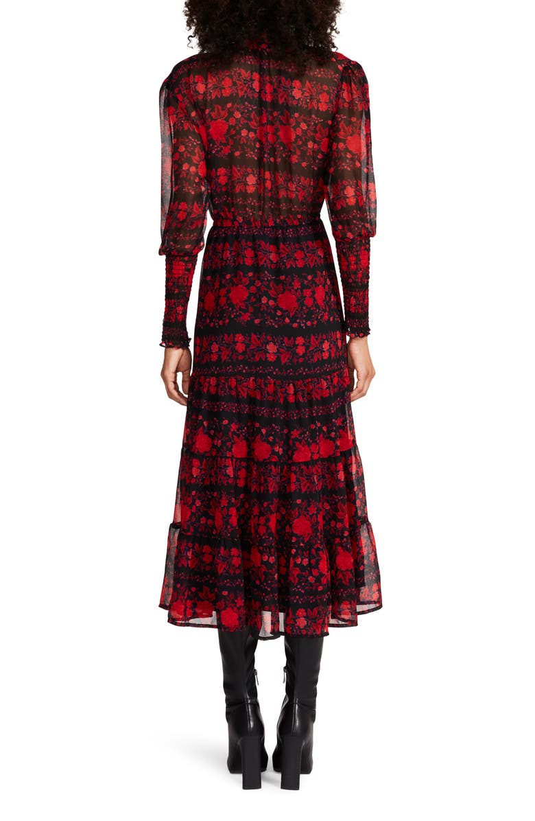 open lace back dress BB Dakota red black long sleeve dress size L NWT main image 0