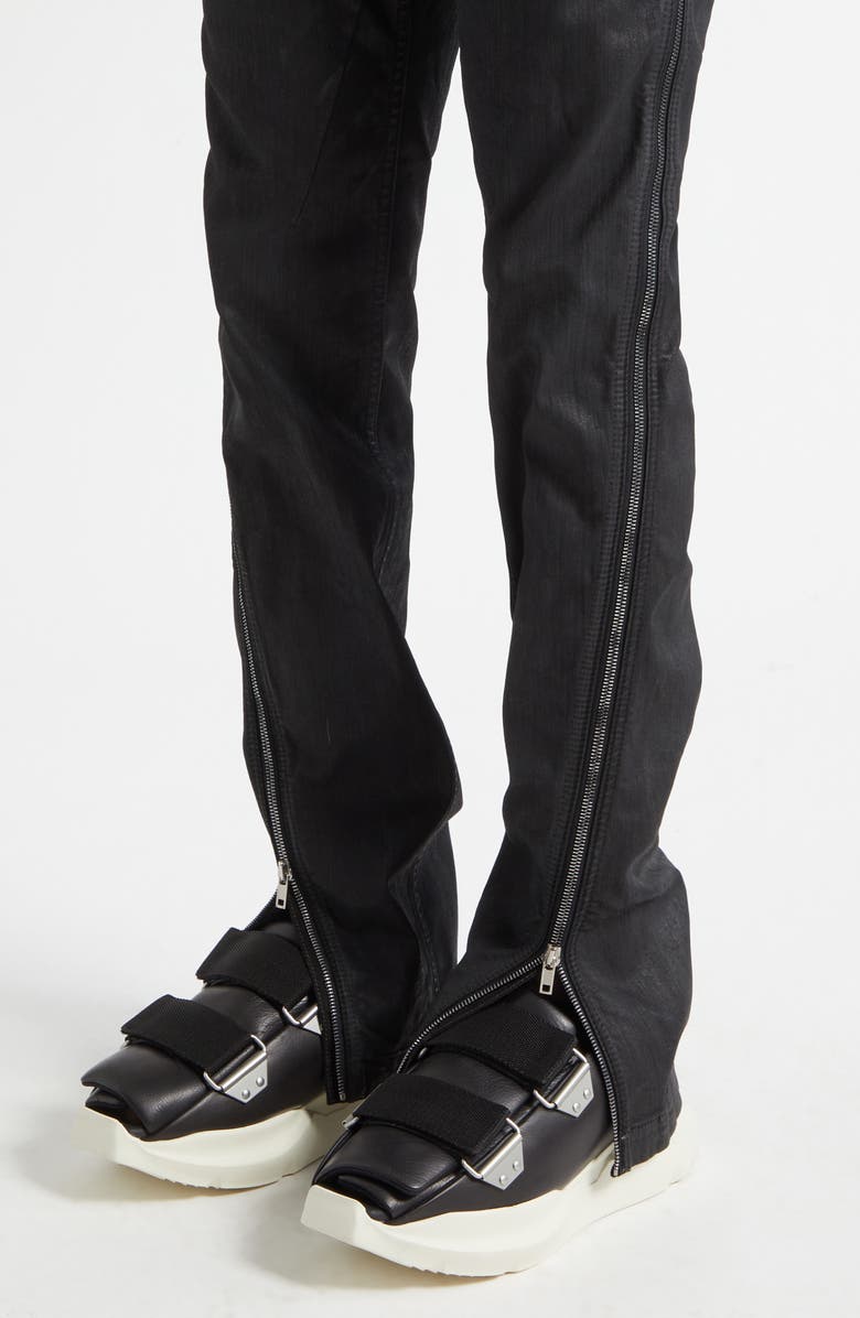 Rick Owens Vega Zip Leg Skinny Jeans, Alternate, color, Black