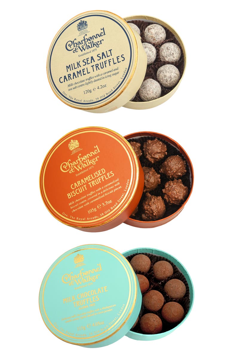 Charbonnel et Walker Oh-So-Chocolatey Set of 3 Truffle Boxes, Main, color, 