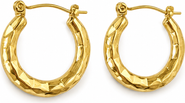 Gemini Jewelry 18K Yellow Gold-Plated Faceted Hoop Earrings