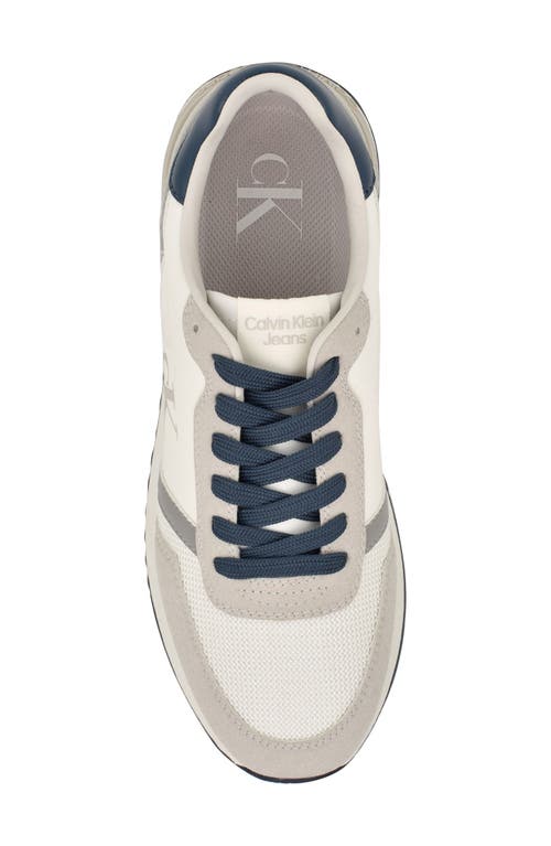 Calvin Klein Men's Men's Picio Monogram Logo Sneaker In Light Grey/white Multi