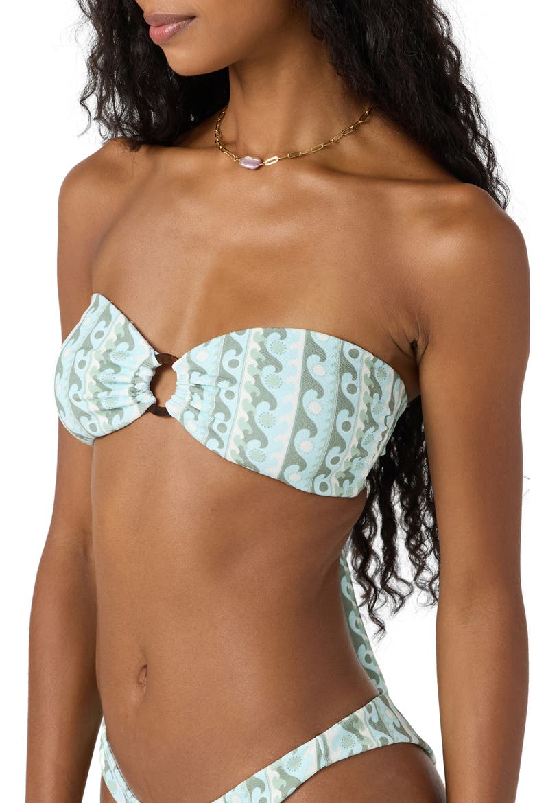 Balearic Waves Coast Bandeau Bikini Top, Alternate, color, STARLIGHT BLUE