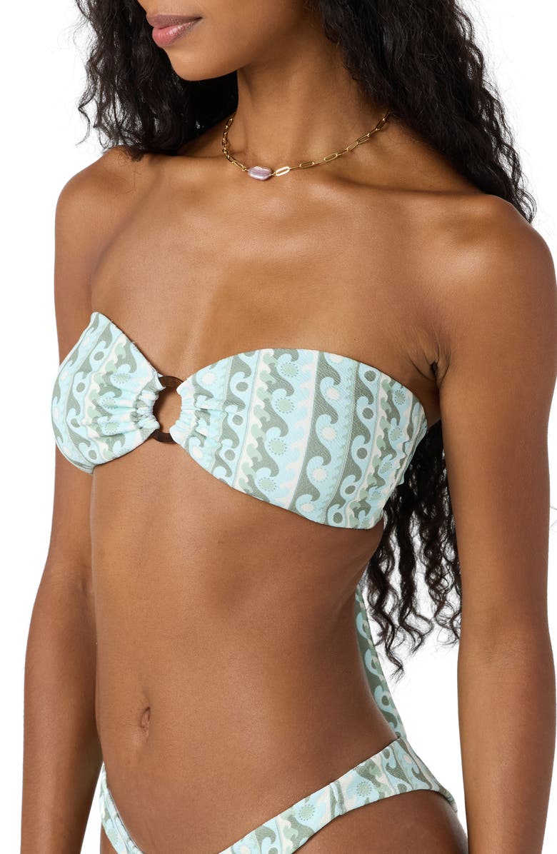 O'Neill Balearic Waves Coast Bandeau Bikini Top, Alternate, color, Starlight Blue