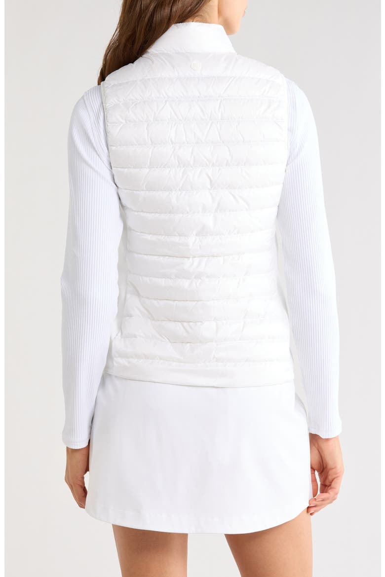 V Quilted Down Stretch Vest, Alternate, color, CHALK WHITE