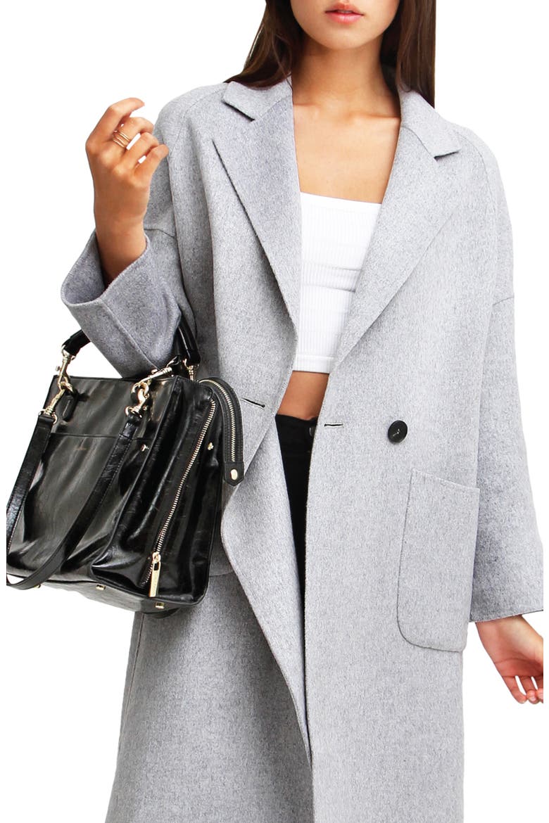 Publisher Double-Breasted Wool Blend Coat, Alternate, color, GREY MARLE