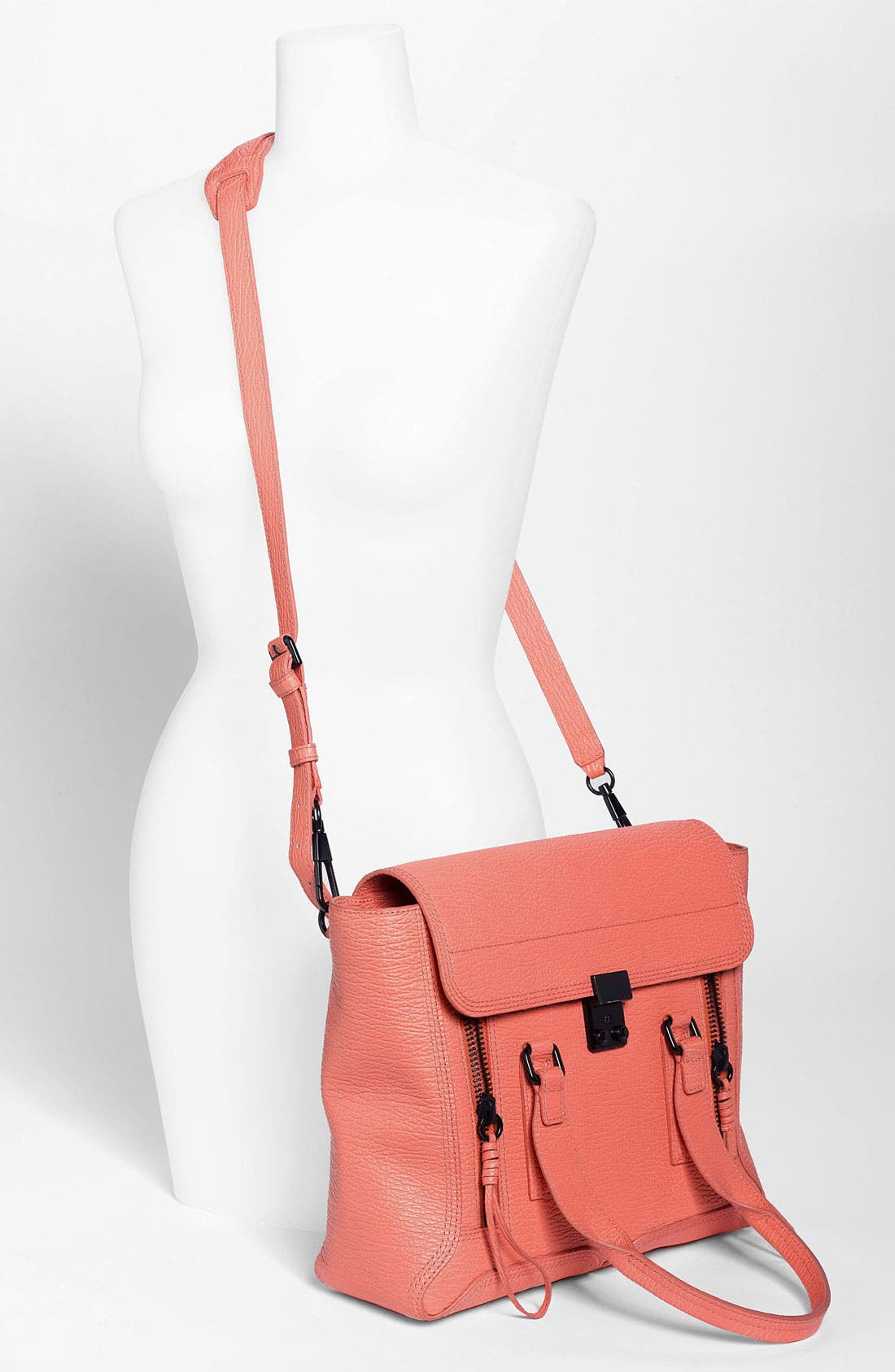 'Medium Pashli' Leather Satchel, Alternate, color, CORAL