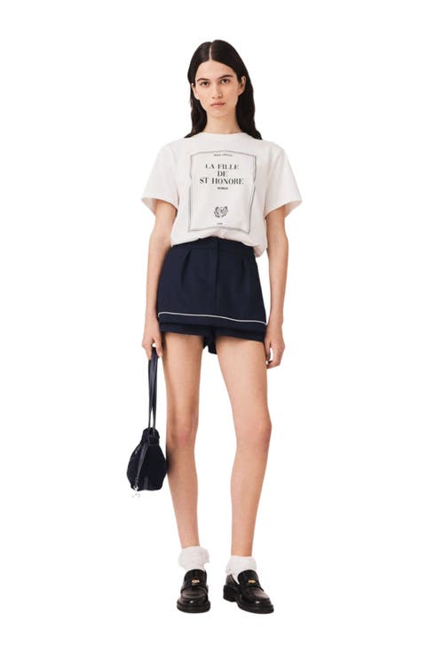 Layered-effect suit shorts