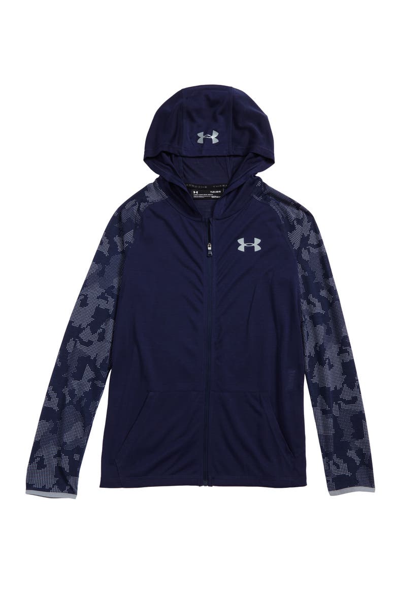 Threadborne™ HeatGear® Hoodie, Main, color, MIDNIGHT NAVY/ STEEL
