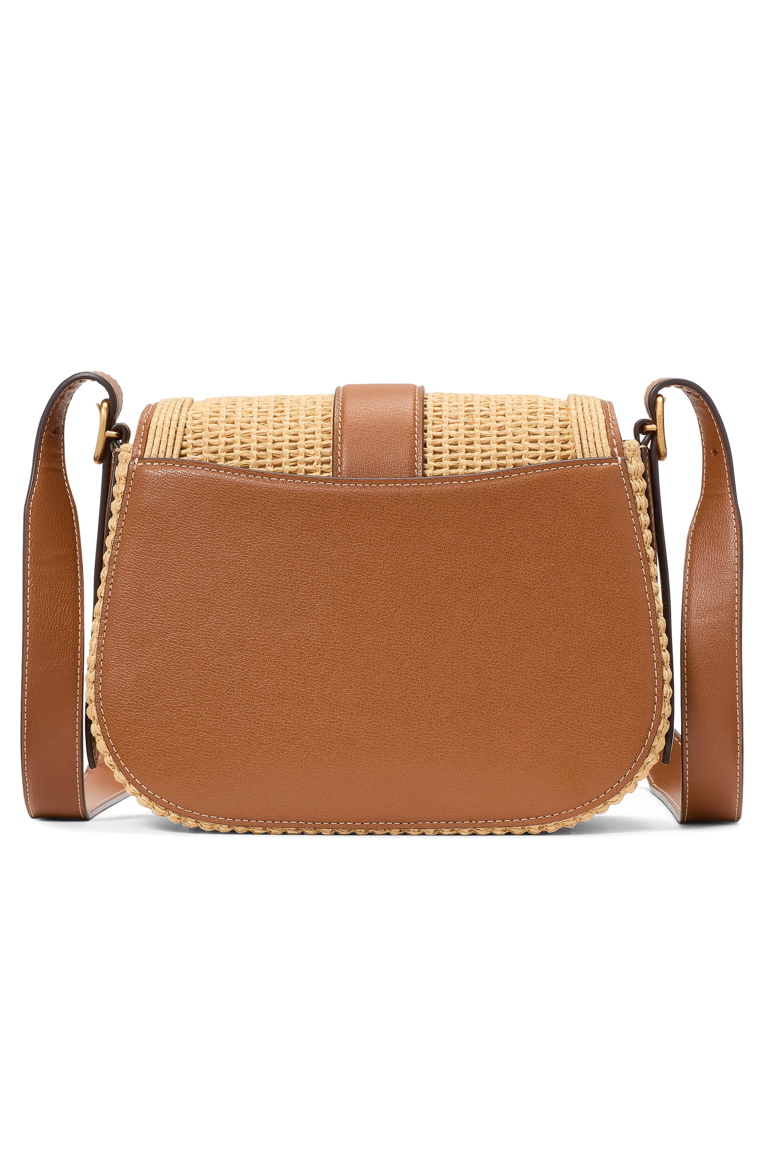 Kate Spade New York medium noveau straw saddle crossbody bag, Alternate, color, 