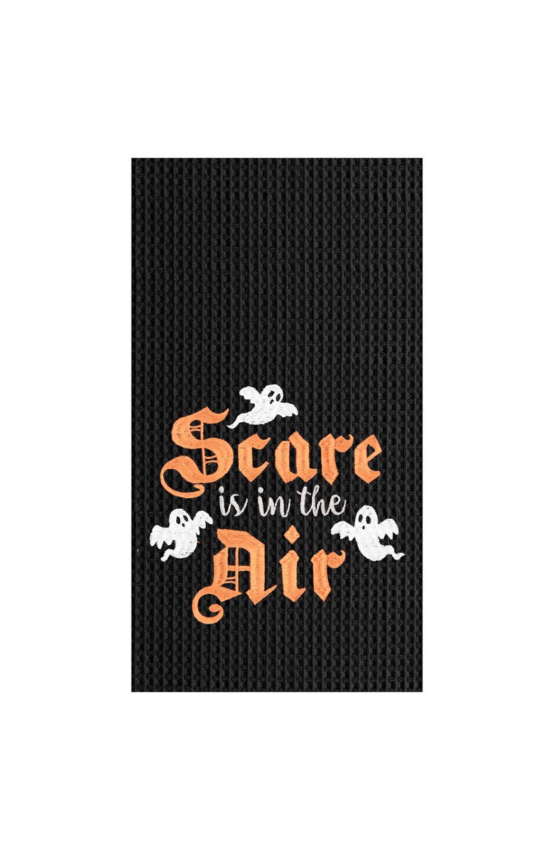 C&F Home Scare Is In The Air Waffle Weave Kitchen Towel, Main, color, Black