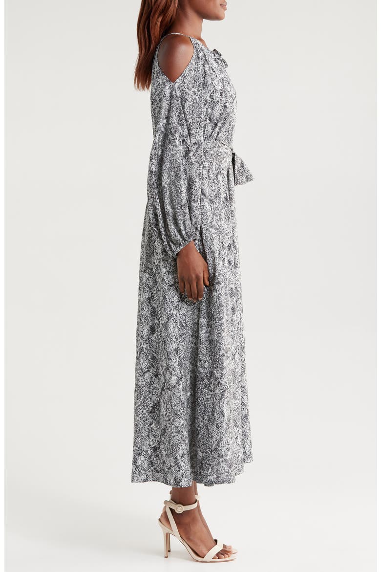 Playa Python Long Sleeve Maxi Dress, Alternate, color, SHADOW