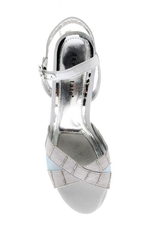 David Tate Cocktail Ankle Strap Sandal In Silver Satin