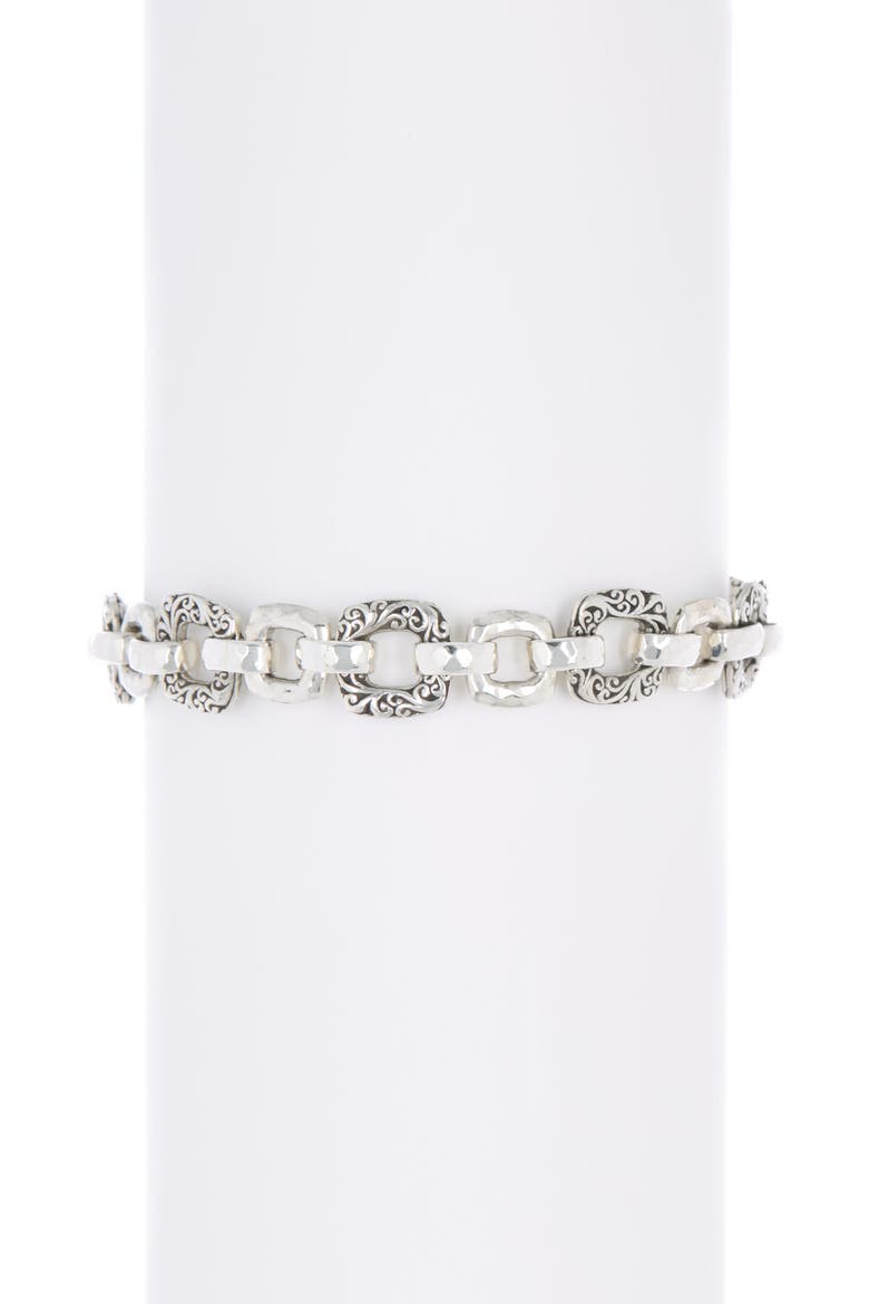 LH SCROLL SQUARE TAPERED BRAC, Main, color, SILVER