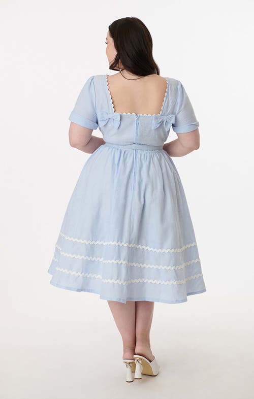 UNIQUE VINTAGE UNIQUE VINTAGE PLUS SIZE BOATNECK RICRAC SWING DRESS