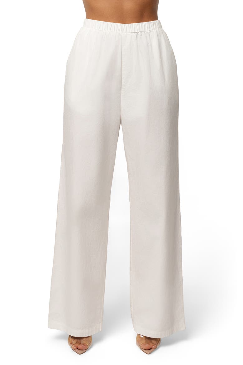Leon Pleated Wide Leg Pants, Main, color, IVORY
