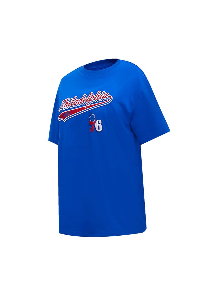 Women's Pro Standard Royal Philadelphia 76ers Script Boyfriend T-Shirt, Alternate, color, Royal