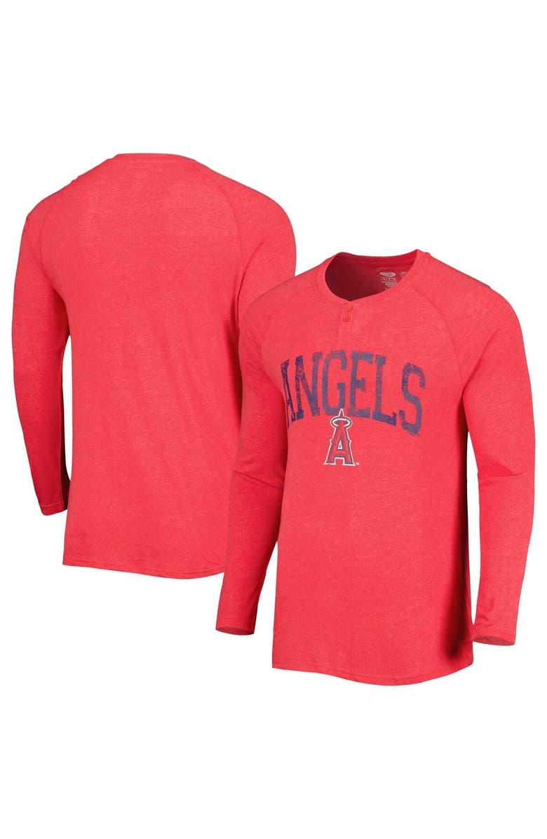 CONCEPTS SPORT Men's Concepts Sport Red Los Angeles Angels Inertia Raglan Long Sleeve Henley T-Shirt, Main, color, Red