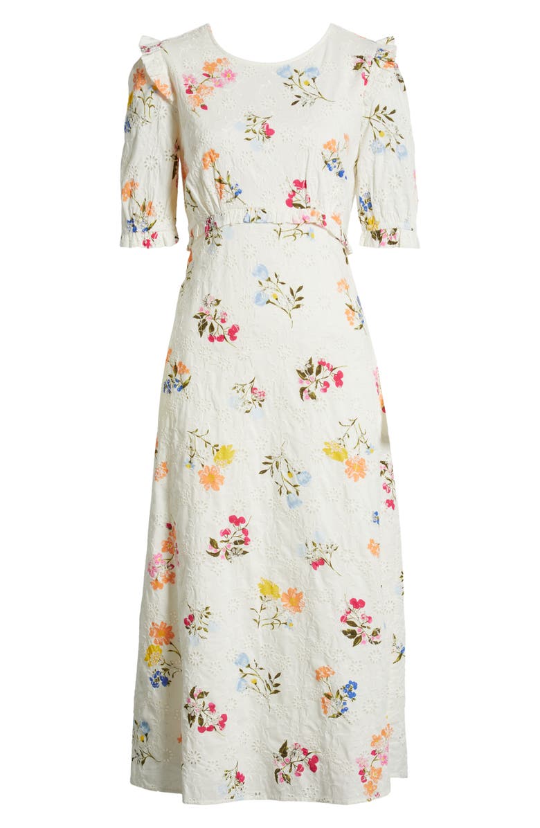 Nobody's Child Felicia Floral Broderie Anglaise Midi Dress, Alternate, color, 