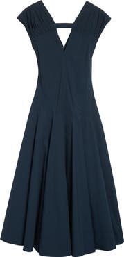 Proenza Schouler Manoela Ruched Cotton Stretch Poplin Dress