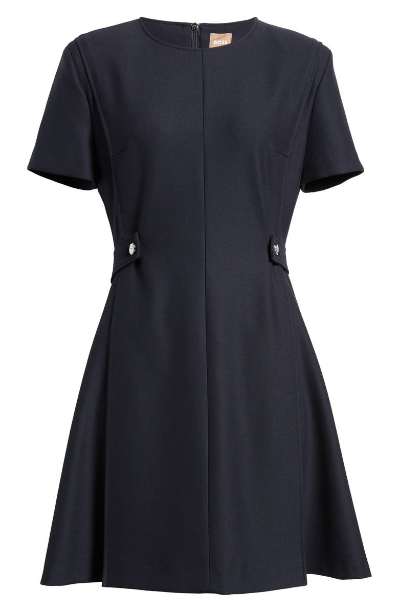 BOSS Destena Fit & Flare Dress, Alternate, color, Sky Captain