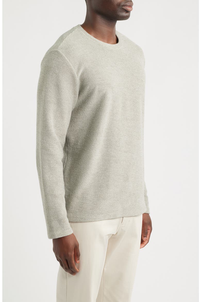 Loop Face Cotton Blend French Terry Crewneck Pullover, Alternate, color, SAGE