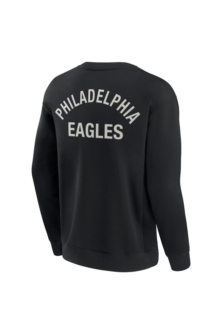 Unisex Fanatics Signature Black Philadelphia Eagles Super Soft Pullover Crew Sweatshirt, Alternate, color, Black
